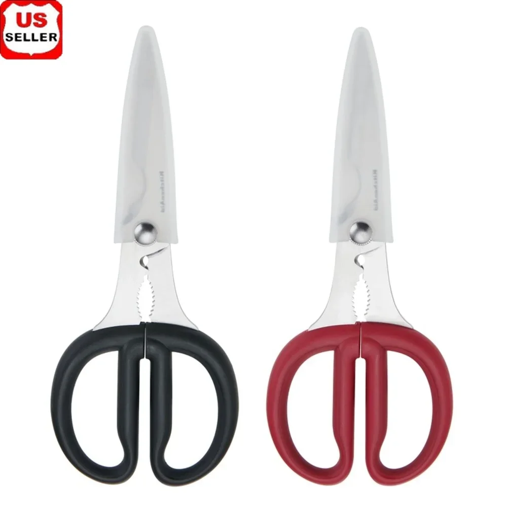 Multipurpose Kitchen Shears Set 2 Piece Dual Function Scissors with Blade Covers Nutcracker Bottle Opener Herb Stripper
Multipurpose Kitchen Shears Set 2 Piece Dual Function Scissors with Blade Covers Nutcracker Bottle Opener Herb Stripper