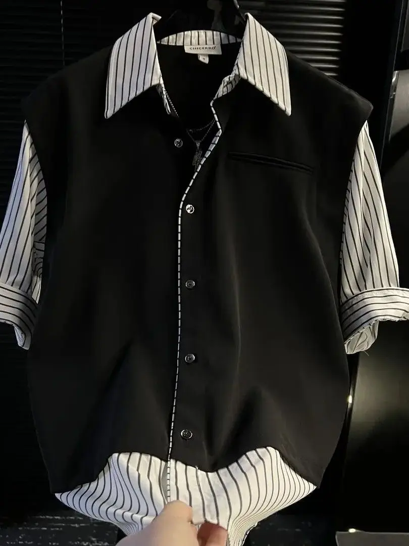 High-End Fashion Casual Stripe Shirt Men's Short Sleeve Summer Turn-down Collar Loose Versatile Trendy Shirt Open Cardigan Style
High-End Fashion Casual Stripe Shirt Men's Short Sleeve Summer Turn-down Collar Loose Versatile Trendy Shirt Open Cardigan Style