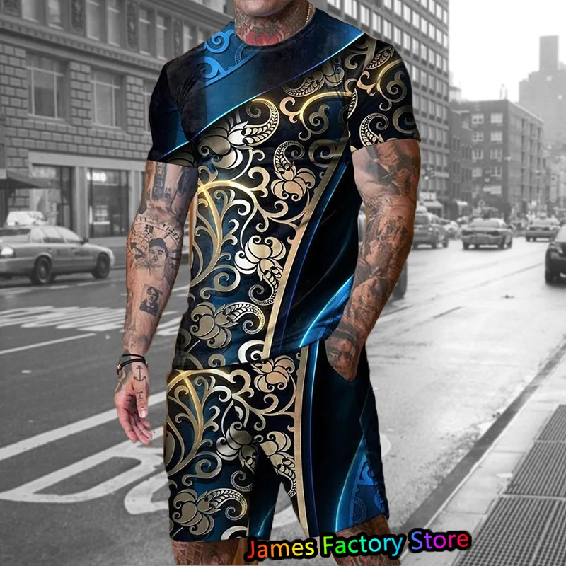 Men's 2 Piece Set Tracksuits 3d Luxury Print Short Sleeve Tshirt Shorts Set Sport Suit Casual Male Oversized Clothing Streetwear
Men's 2 Piece Set Tracksuits 3d Luxury Print Short Sleeve Tshirt Shorts Set Sport Suit Casual Male Oversized Clothing Streetwear