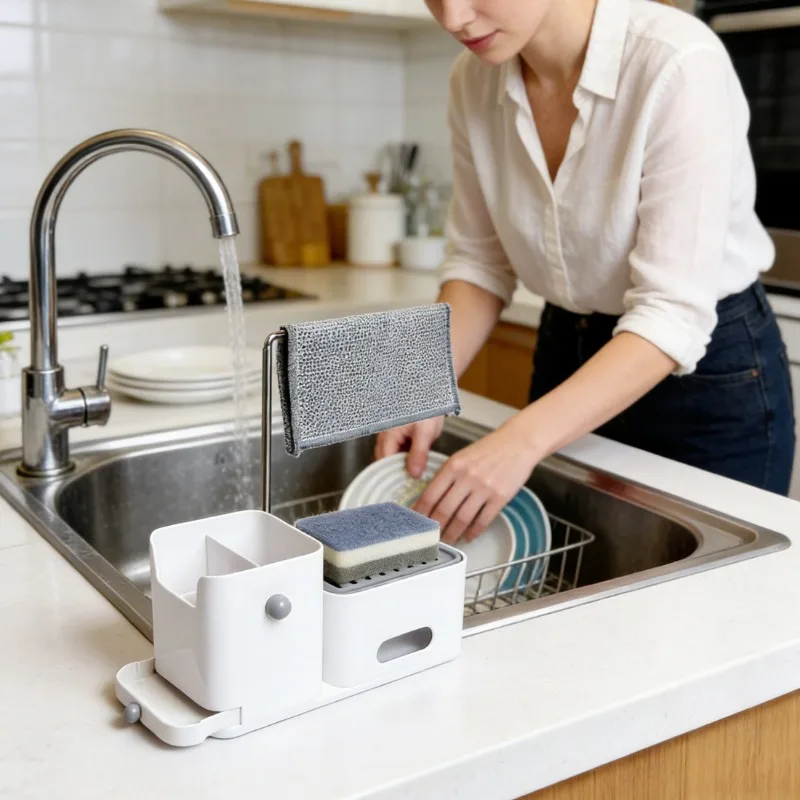 1pcs Storage Box Soap Dispenser Press Type ABS Kitchen Sink Multi-Functional Dish Soap Pump with Drain Tray
1pcs Storage Box Soap Dispenser Press Type ABS Kitchen Sink Multi-Functional Dish Soap Pump with Drain Tray