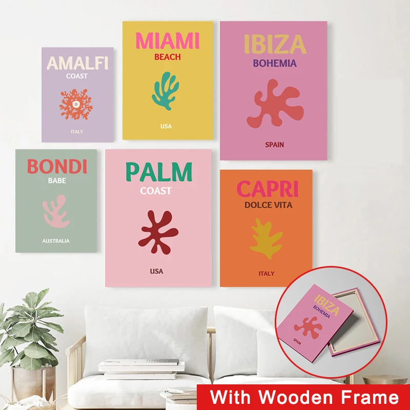 Framed Preppy Colorful Prints Miami Bondi Palm Lbiza Capri Amalfi Poster Nordic Canvas Painting Retro Gallery Wall Beach Art
Framed Preppy Colorful Prints Miami Bondi Palm Lbiza Capri Amalfi Poster Nordic Canvas Painting Retro Gallery Wall Beach Art