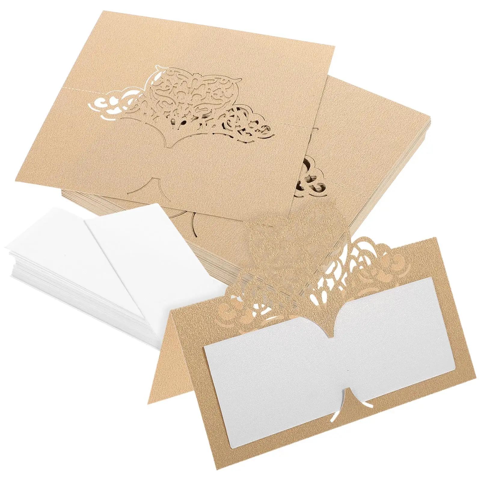50pcs Love Hollowed Out Name Seat Delicate Vintage Paper Place Creative Table Name Seat for Wedding Party (Beige Golden)
50pcs Love Hollowed Out Name Seat Delicate Vintage Paper Place Creative Table Name Seat for Wedding Party (Beige Golden)