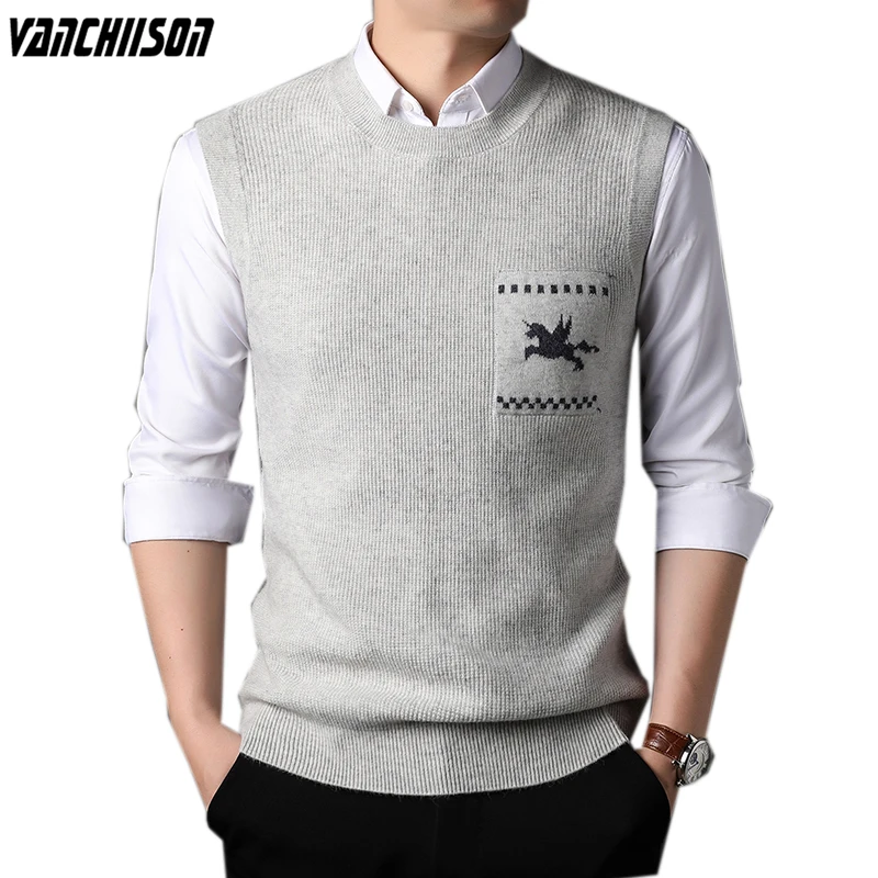 Mens Wool Knit Tank Jumpers Basic Sweater Pullover Sleeveless Korean Style Casual for Autumn Winter V Neck Young Male 00128
Mens Wool Knit Tank Jumpers Basic Sweater Pullover Sleeveless Korean Style Casual for Autumn Winter V Neck Young Male 00128
