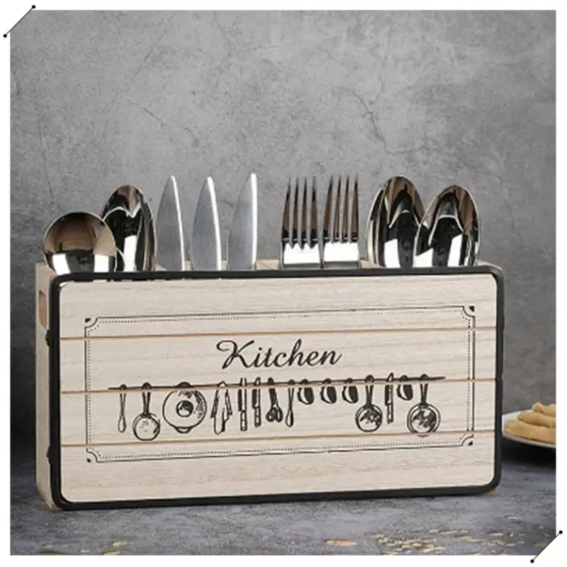 Retro Wooden Tableware Storage Box Tabletop Knife Fork Chopsticks Spoon Storage Rack Home Kitchen Cabinet Organizer
Retro Wooden Tableware Storage Box Tabletop Knife Fork Chopsticks Spoon Storage Rack Home Kitchen Cabinet Organizer