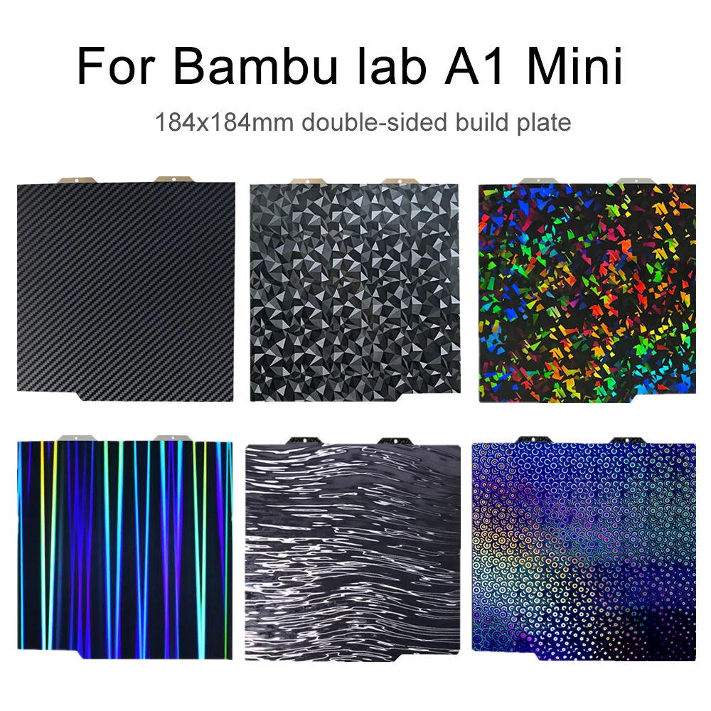Pei Sheet PEO PET H1H PEY For Bambu Lab A1 Mini Build Plate 184x184mm Spring Steel Sheet for Bambulab A1-Mini Double Sided Bed
Pei Sheet PEO PET H1H PEY For Bambu Lab A1 Mini Build Plate 184x184mm Spring Steel Sheet for Bambulab A1-Mini Double Sided Bed