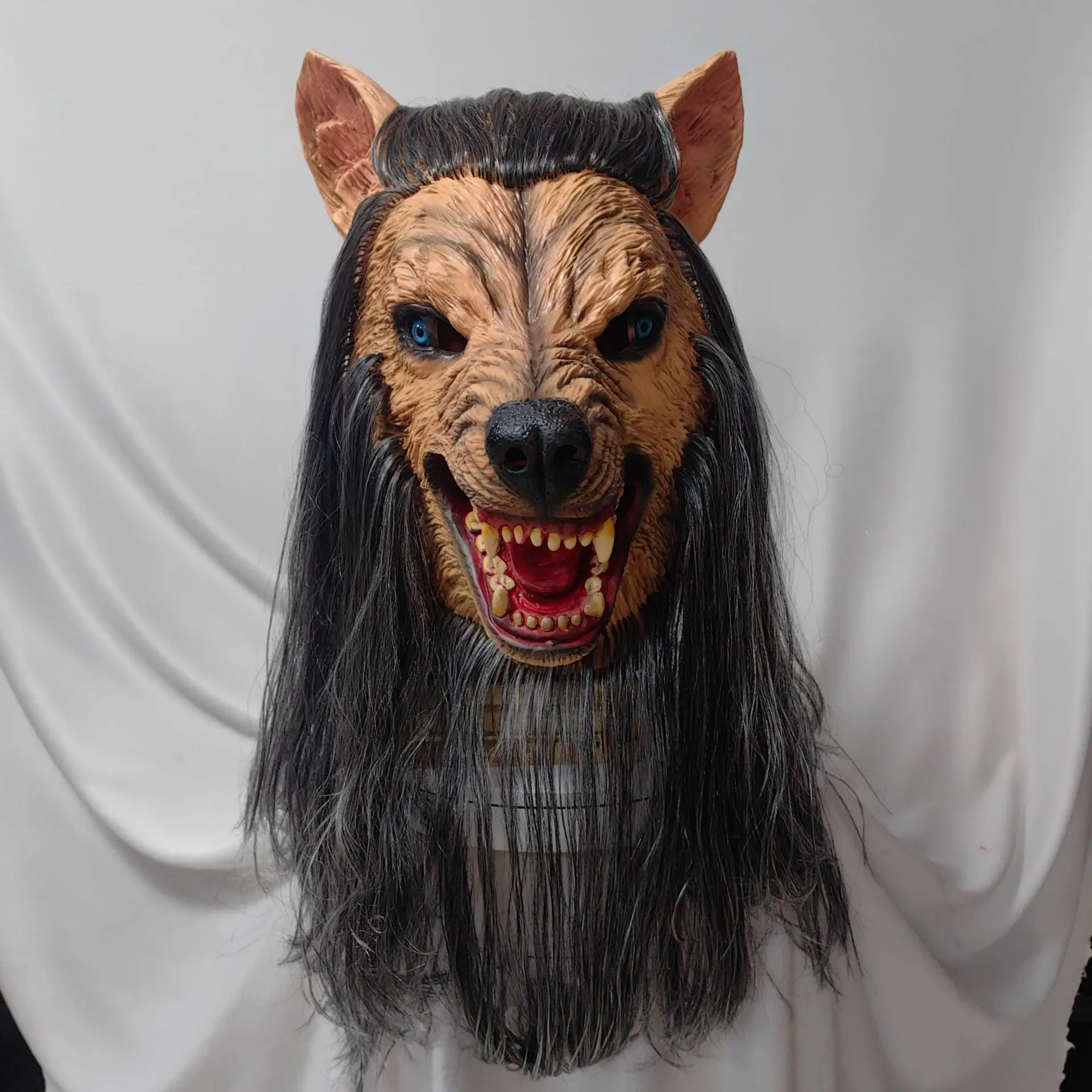 Wolf King Mask with Long Hair Full Head Mask Halloween Masquerade Party Cosplay Costume Props Scary Animal Accessories
Wolf King Mask with Long Hair Full Head Mask Halloween Masquerade Party Cosplay Costume Props Scary Animal Accessories