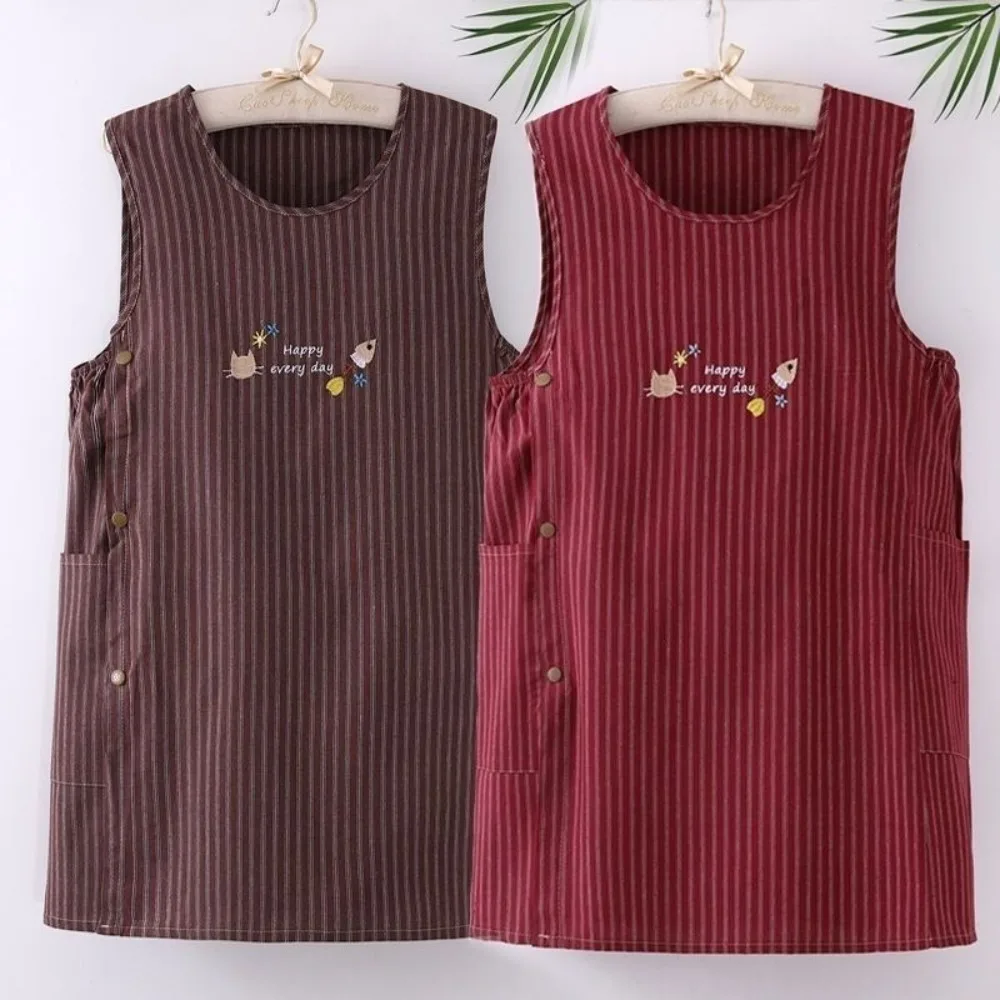 Oil-Proof Striped Sleeveless Aprons Dirt Resistant with Pocket Baking Aprons Breathable Side opening buckle Vest apron Women's
Oil-Proof Striped Sleeveless Aprons Dirt Resistant with Pocket Baking Aprons Breathable Side opening buckle Vest apron Women's