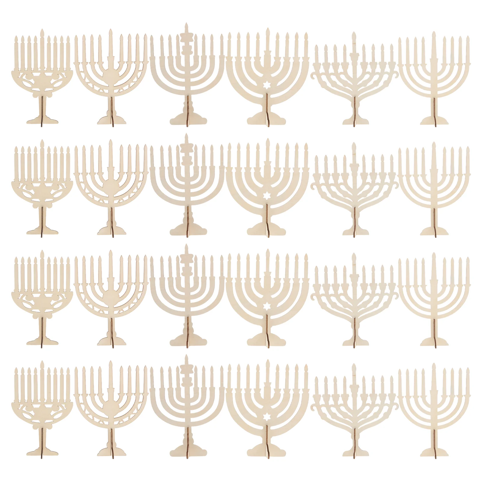 24 Pcs Hanukkah Menorah Wooden Holders Unfinished Craft Pieces Party Decoration Reusable Home nament Mini Wall
24 Pcs Hanukkah Menorah Wooden Holders Unfinished Craft Pieces Party Decoration Reusable Home nament Mini Wall
