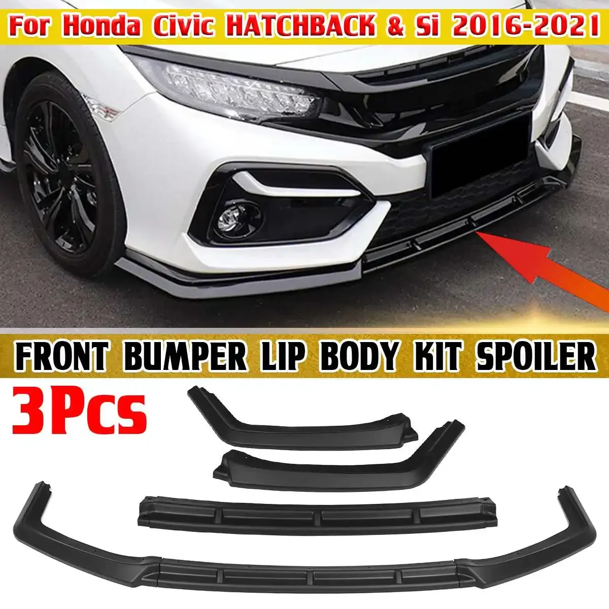 New Car Front Bumper Splitter Lip Spoiler Diffuser Guard Cover Trim For Civic Hatchback & Si 2016 2017 2018 2019 2020 Body Kit
New Car Front Bumper Splitter Lip Spoiler Diffuser Guard Cover Trim For Civic Hatchback & Si 2016 2017 2018 2019 2020 Body Kit