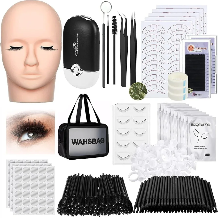 Lash Extension Practice Kit for Beginners and Professionals: Complete Training Set with Mannequin Head Lash Fan Lash Shampoo La
Lash Extension Practice Kit for Beginners and Professionals: Complete Training Set with Mannequin Head Lash Fan Lash Shampoo La