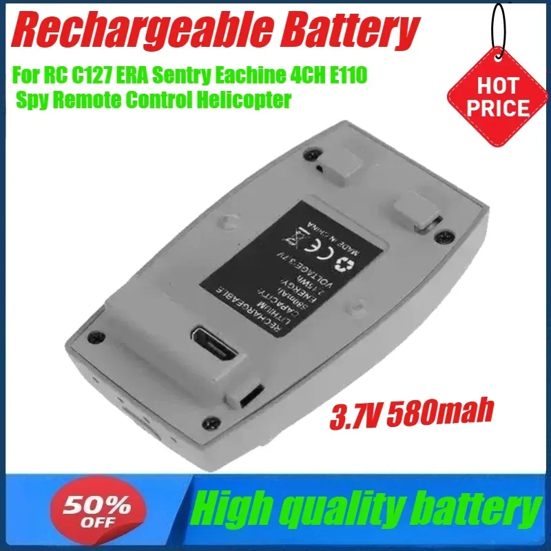 3.7V 580mah Li Polyme Rechargeable Battery for RC C127 ERA Sentry Eachine 4CH E110 Spy Camera Electric Remote Control Helicopter
3.7V 580mah Li Polyme Rechargeable Battery for RC C127 ERA Sentry Eachine 4CH E110 Spy Camera Electric Remote Control Helicopter