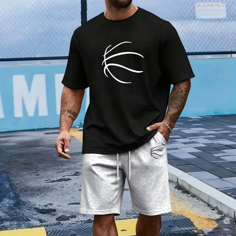 Basketball Pattern Men's Set O-neck T-shirts and Sports Shorts Summer Daily Casual Fashion Jogger Suit Male Short Sleeve Outfits
Basketball Pattern Men's Set O-neck T-shirts and Sports Shorts Summer Daily Casual Fashion Jogger Suit Male Short Sleeve Outfits
