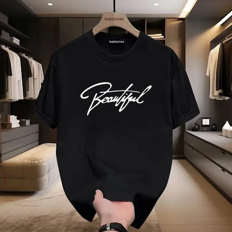 High-quality Men's Summer New Thick Pure Cotton T-shirt, with Printed Design, Stylish, Breathable, and Sweat-absorbing
High-quality Men's Summer New Thick Pure Cotton T-shirt, with Printed Design, Stylish, Breathable, and Sweat-absorbing