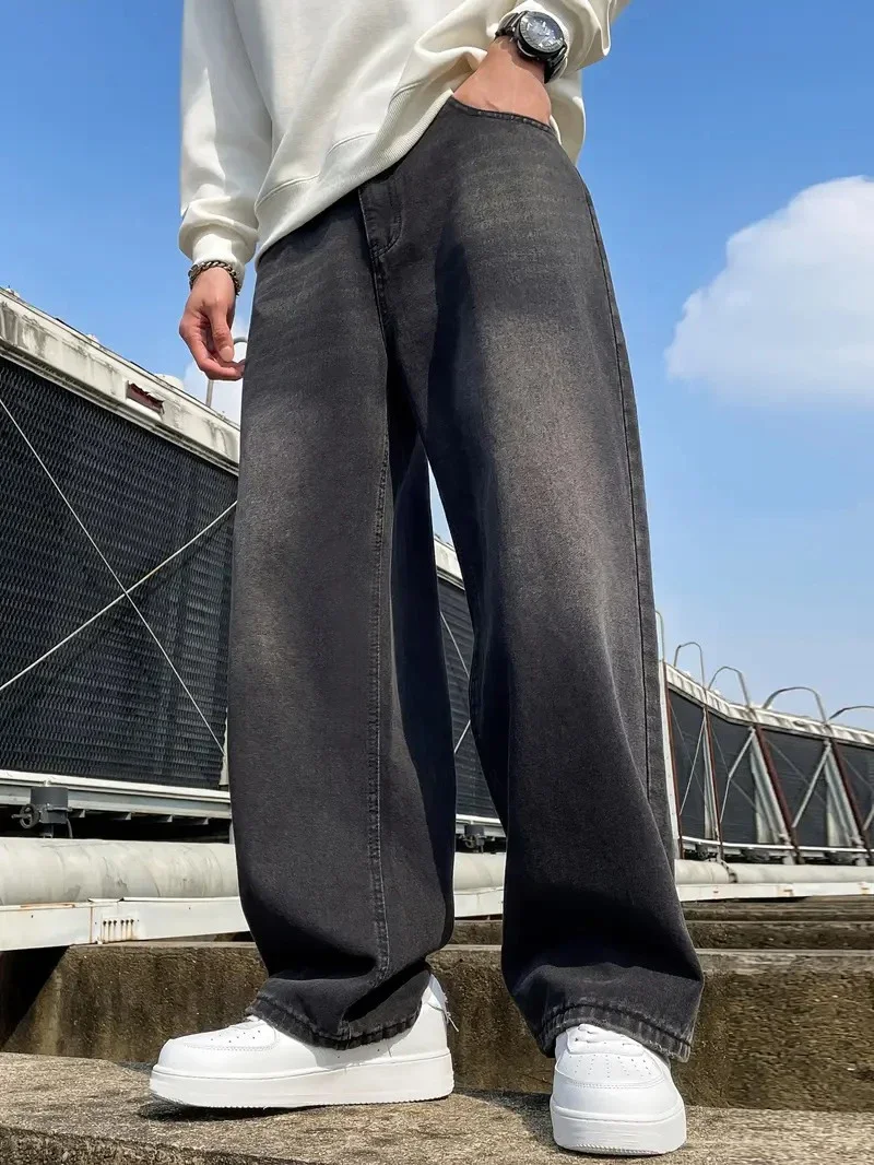 Pop 1Pc Men's Daily Travel Casual American Street Loose Jeans, Black, Light Blue, Sea Blue Fashion Street Style Retro Lantern Je
Pop 1Pc Men's Daily Travel Casual American Street Loose Jeans, Black, Light Blue, Sea Blue Fashion Street Style Retro Lantern Je
