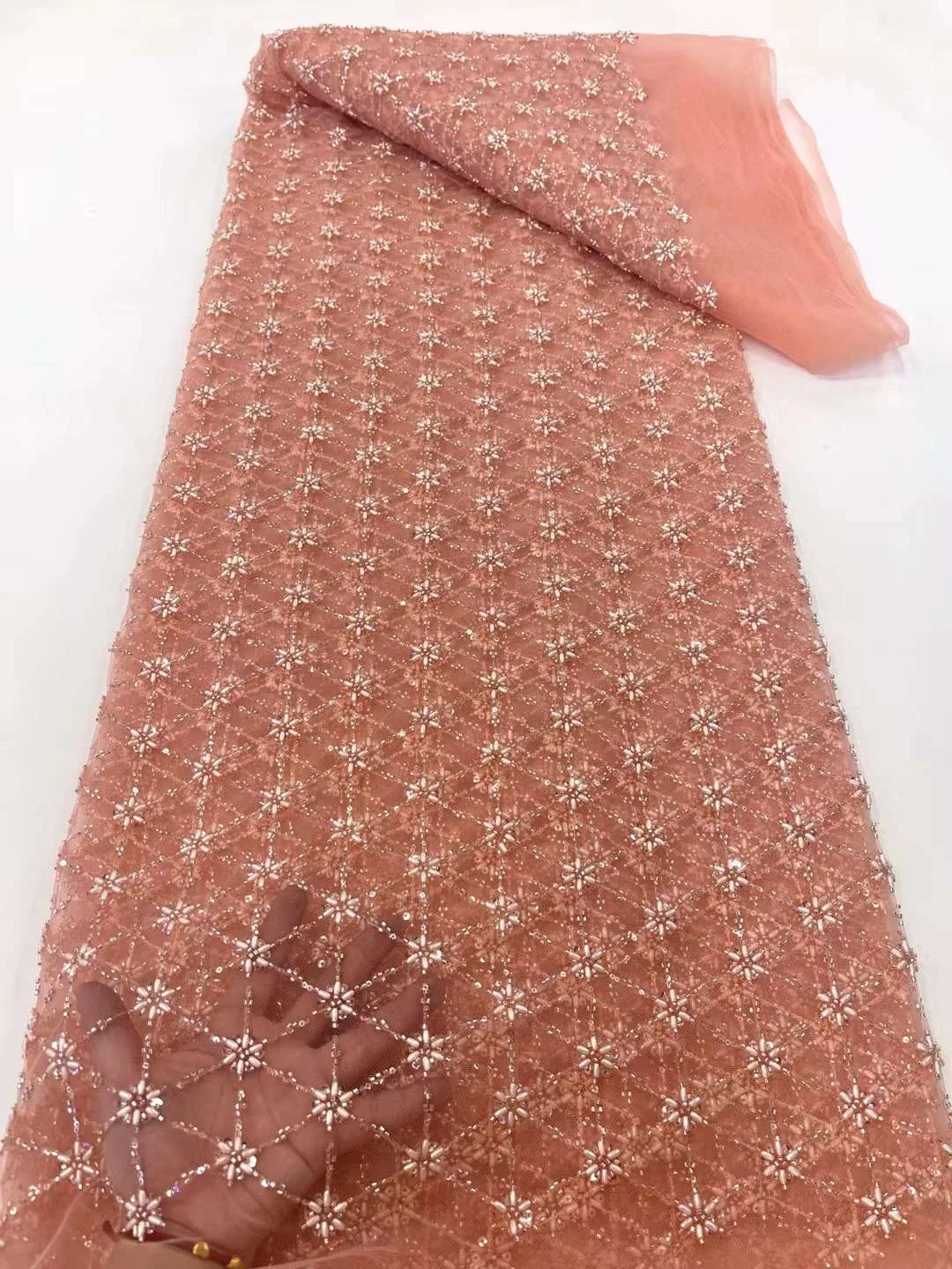 2025 Luxurious Beaded Embroidery Lace Material With Stones Net Fabric For Wedding Dress Sew Women 5 Yards Beads Lace Fabric
2025 Luxurious Beaded Embroidery Lace Material With Stones Net Fabric For Wedding Dress Sew Women 5 Yards Beads Lace Fabric