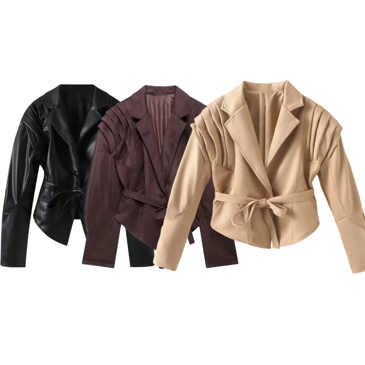 PB&ZA2025 women's autumn new with belt French elegant design fashionable and versatile short suede lapel long-sleeved jacket
PB&ZA2025 women's autumn new with belt French elegant design fashionable and versatile short suede lapel long-sleeved jacket
