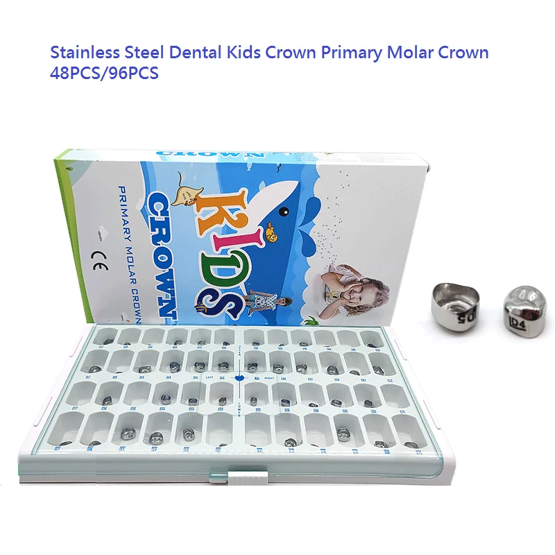 48PCS Dental Orthodontic Kids Crown Stainless Steel Kids Molar Crown Deciduous Teeth Primary Molar Dental Kids Crown Upper Lower
48PCS Dental Orthodontic Kids Crown Stainless Steel Kids Molar Crown Deciduous Teeth Primary Molar Dental Kids Crown Upper Lower