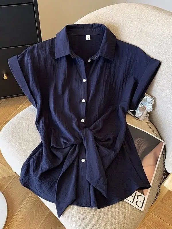 Unique Style Women's Chiffon Shirt Short Sleeve Summer New Twist Design Slimming Casual Shirt Trendy Korean Loose Fit Breathable
Unique Style Women's Chiffon Shirt Short Sleeve Summer New Twist Design Slimming Casual Shirt Trendy Korean Loose Fit Breathable
