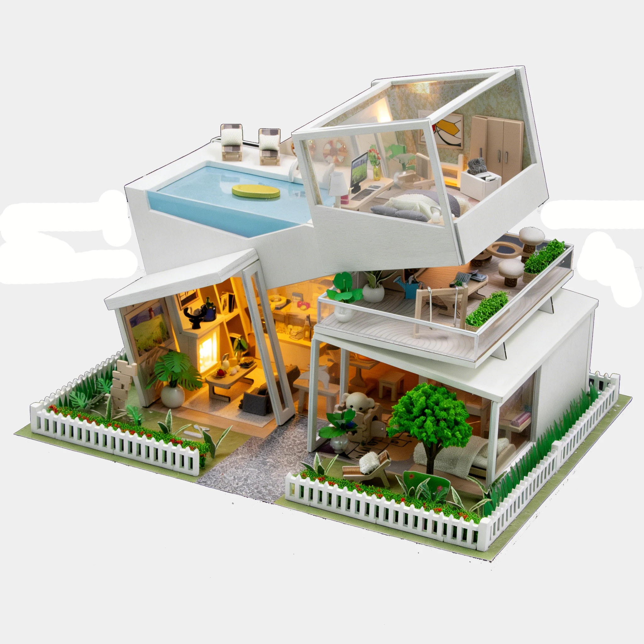 DIY Wooden Miniature Model Kits Sky Island Casa 3D Puzzle Dollhouse With Furniture Lights for Friends Birthday Gifts
DIY Wooden Miniature Model Kits Sky Island Casa 3D Puzzle Dollhouse With Furniture Lights for Friends Birthday Gifts