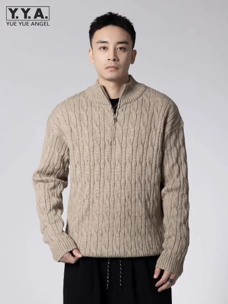 Vintage Mens Winter Zipper Turtleneck Sweater Jumpers Solid Colors Long Sleeve Knitted Pullover Tops Casual Streetwear Sweaters
Vintage Mens Winter Zipper Turtleneck Sweater Jumpers Solid Colors Long Sleeve Knitted Pullover Tops Casual Streetwear Sweaters