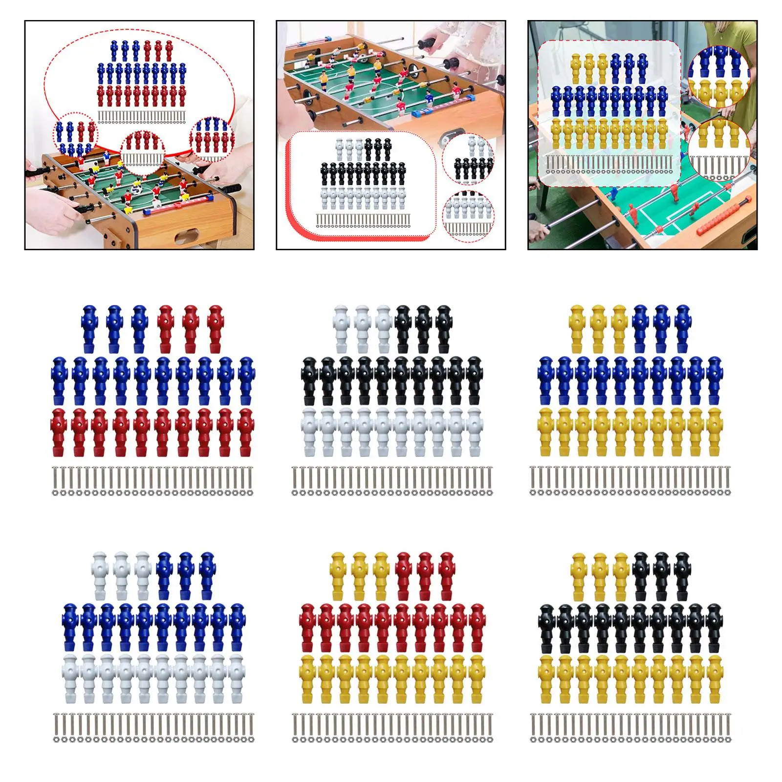 26 Pieces Table Soccer Players Foosball Replacement Players Entertainment Maintenance Components Football Machine Accessories
26 Pieces Table Soccer Players Foosball Replacement Players Entertainment Maintenance Components Football Machine Accessories