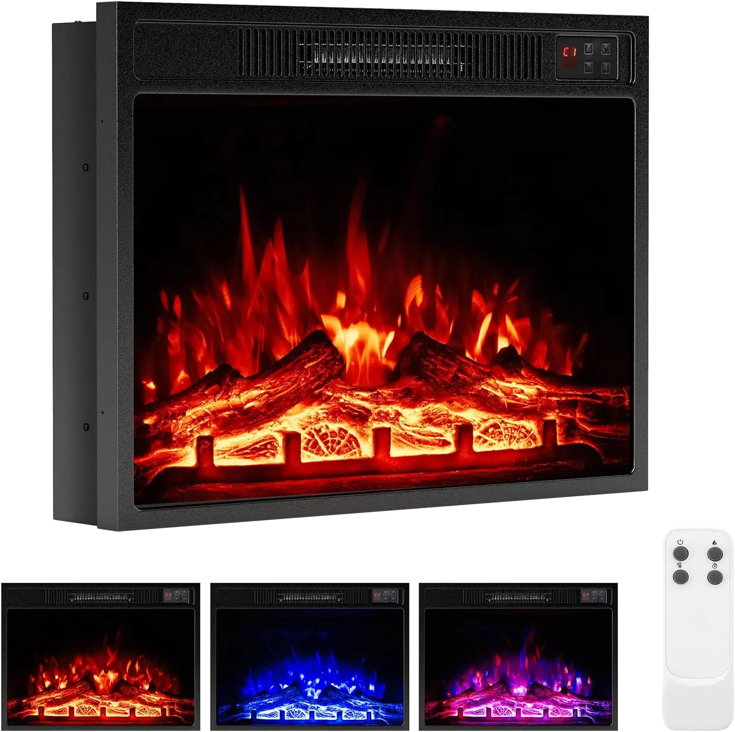 Home Heating: Recessed Electric Fireplace Insert, 3 Flame Colors & Brightness Levels, 1 - 8H Timer, Thermostat, 5,000 BTU
Home Heating: Recessed Electric Fireplace Insert, 3 Flame Colors & Brightness Levels, 1 - 8H Timer, Thermostat, 5,000 BTU