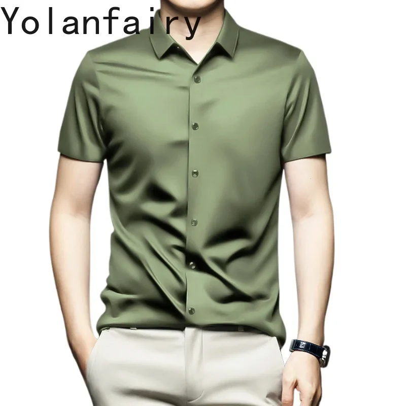 YOLANFAIRY 5.3% Mulberry Silk Summer Shirt Men Shirts High Quality Chemises Hommes Mens Shirts Short Sleeves Mens Fashion Top
YOLANFAIRY 5.3% Mulberry Silk Summer Shirt Men Shirts High Quality Chemises Hommes Mens Shirts Short Sleeves Mens Fashion Top