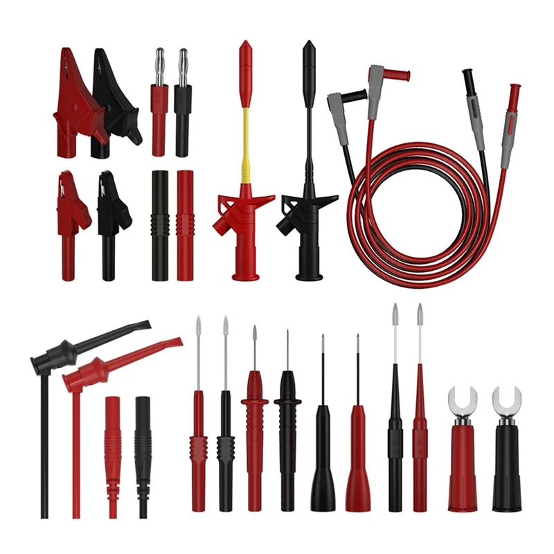 A82I-Multimeter Test Leads Kit With Digital Electrical Test Probes Set With Alligator Clips Test Hook Tweezer Flexible Wire
A82I-Multimeter Test Leads Kit With Digital Electrical Test Probes Set With Alligator Clips Test Hook Tweezer Flexible Wire