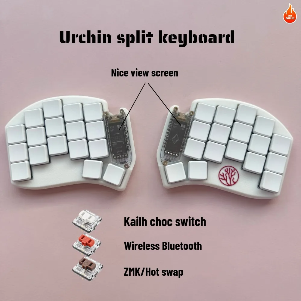 Сплит-клавиатура Urchin, низкопрофильный переключатель Choc, беспроводная Bluetooth-механическая клавиатура ZMK, комплект игровой клавиатуры с возможностью горячей замены, аксессуары 
Сплит-клавиатура Urchin, низкопрофильный переключатель Choc, беспроводная Bluetooth-механическая клавиатура ZMK, комплект игровой клавиатуры с возможностью горячей замены, аксессуары