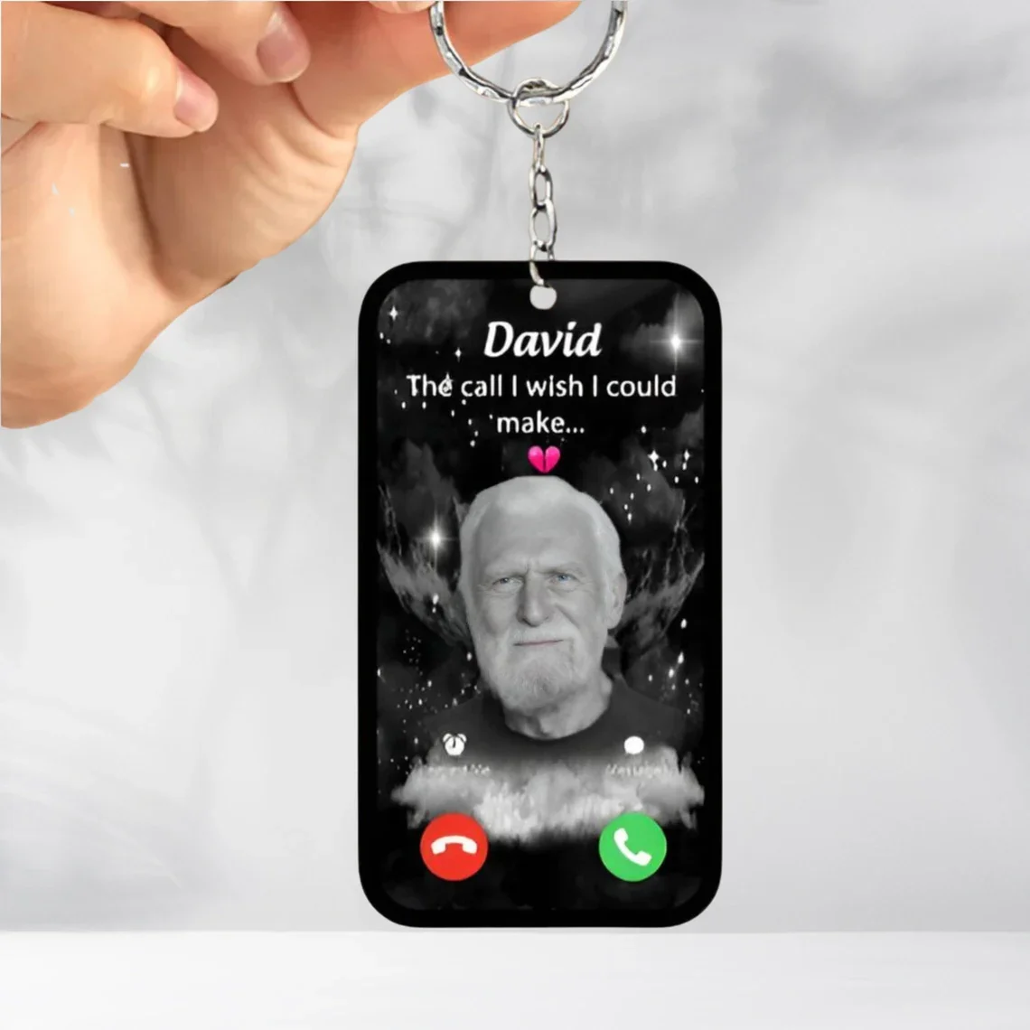 1pc Custom Photo Memorial Keychain, Phone Memorial Keyring,The Call I Wish I Could Take Keychain,Personalized Acrylic Keychain,
1pc Custom Photo Memorial Keychain, Phone Memorial Keyring,The Call I Wish I Could Take Keychain,Personalized Acrylic Keychain,