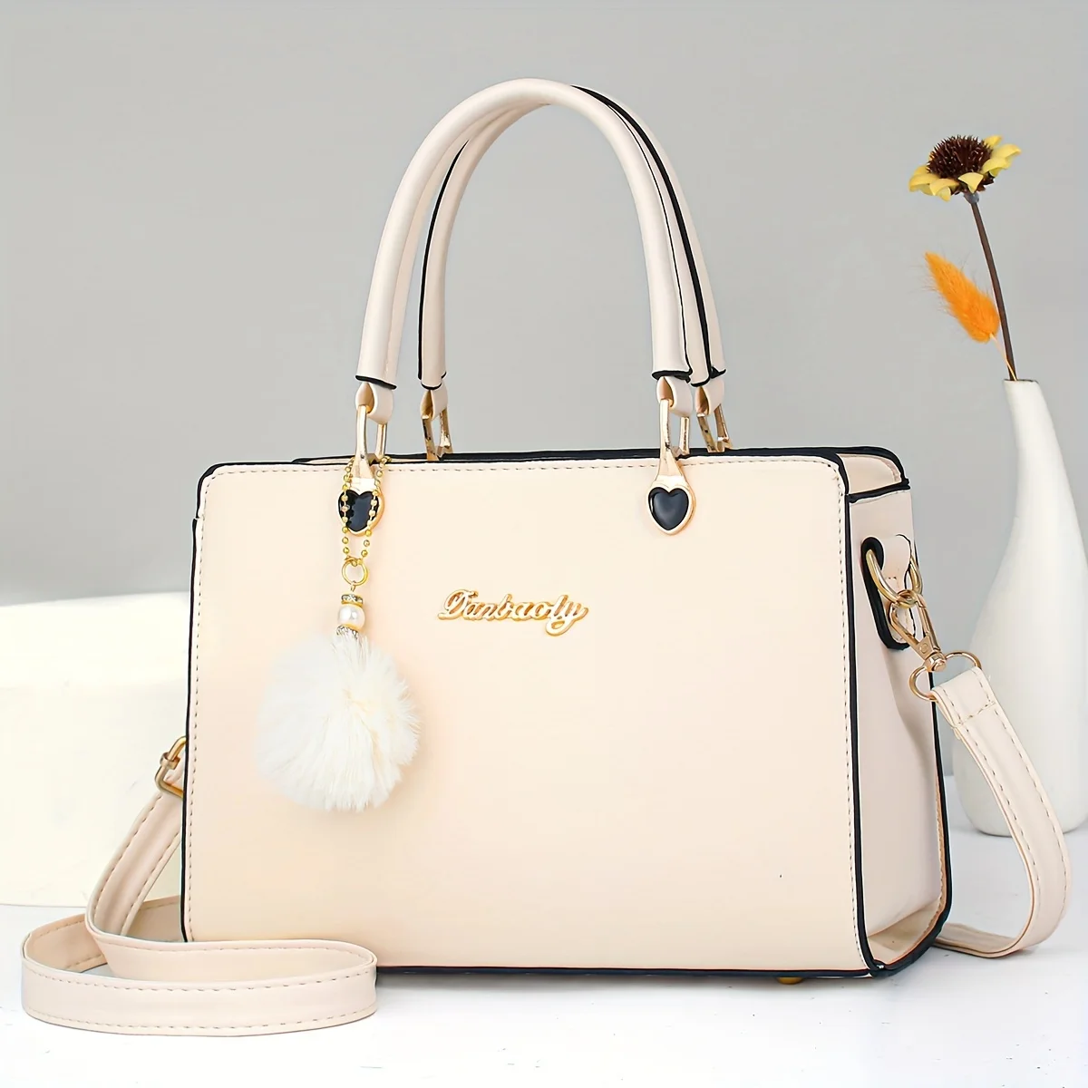 Plush Ball Decor Satchel Bag Stylish Solid Color Hand Bag Women's Office and Work Shoulder Purse PU Crossbody Bags For shopping
Plush Ball Decor Satchel Bag Stylish Solid Color Hand Bag Women's Office and Work Shoulder Purse PU Crossbody Bags For shopping