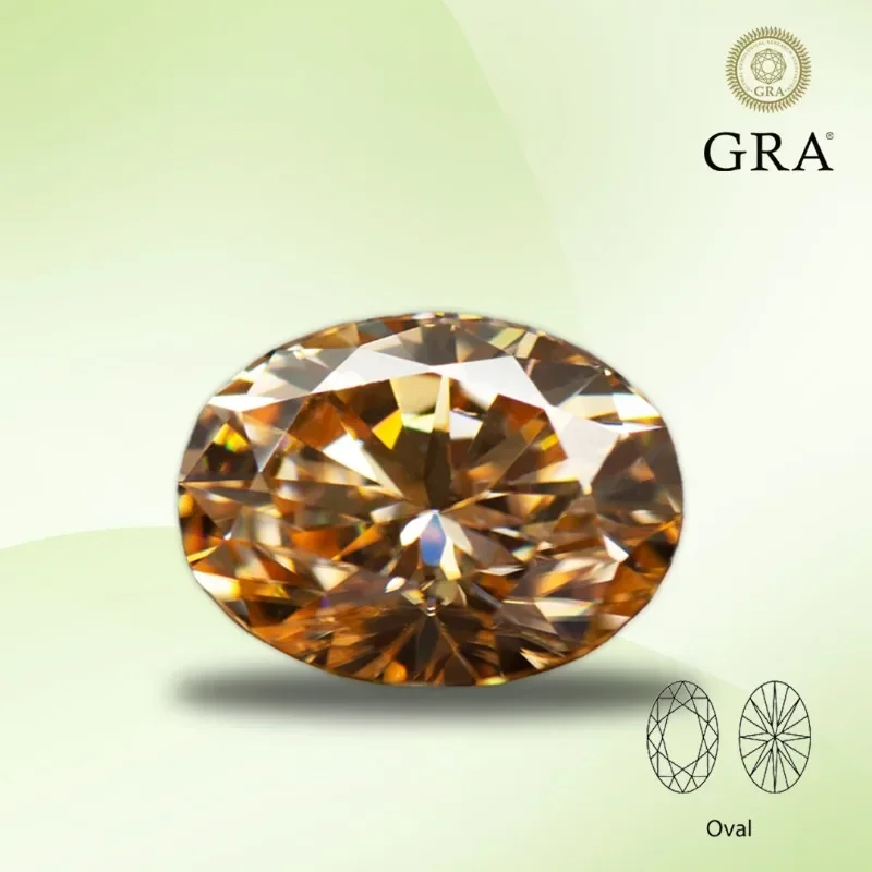 Moissanite Diamond Champagne Color Oval Cut Lab Grown Synthetic Gemstone for DIY Charms Jewelry Making with GRA Certif
Moissanite Diamond Champagne Color Oval Cut Lab Grown Synthetic Gemstone for DIY Charms Jewelry Making with GRA Certif
