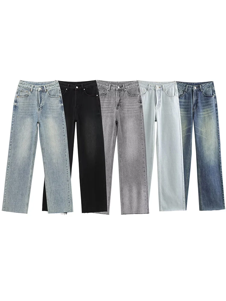 Women 2025 Spring New Chic Fashion High waist Straight Jeans Vintage Pockets Zipper Button Female Denim Pants Mujer
Women 2025 Spring New Chic Fashion High waist Straight Jeans Vintage Pockets Zipper Button Female Denim Pants Mujer