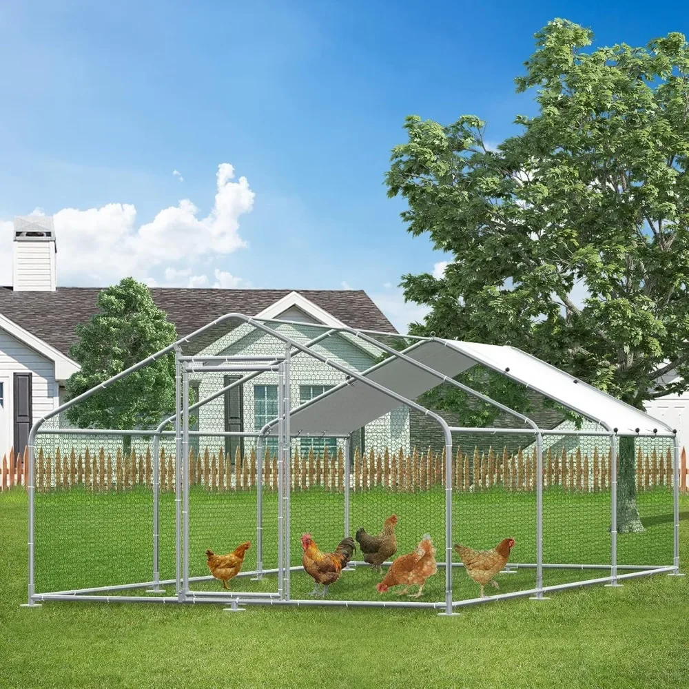 Large Metal Chicken Coop Run, Walk-in Enclosure Poultry Hen Run House, Spire Shaped Chicken Pen with Waterproof &Anti-UV Cover
Large Metal Chicken Coop Run, Walk-in Enclosure Poultry Hen Run House, Spire Shaped Chicken Pen with Waterproof &Anti-UV Cover