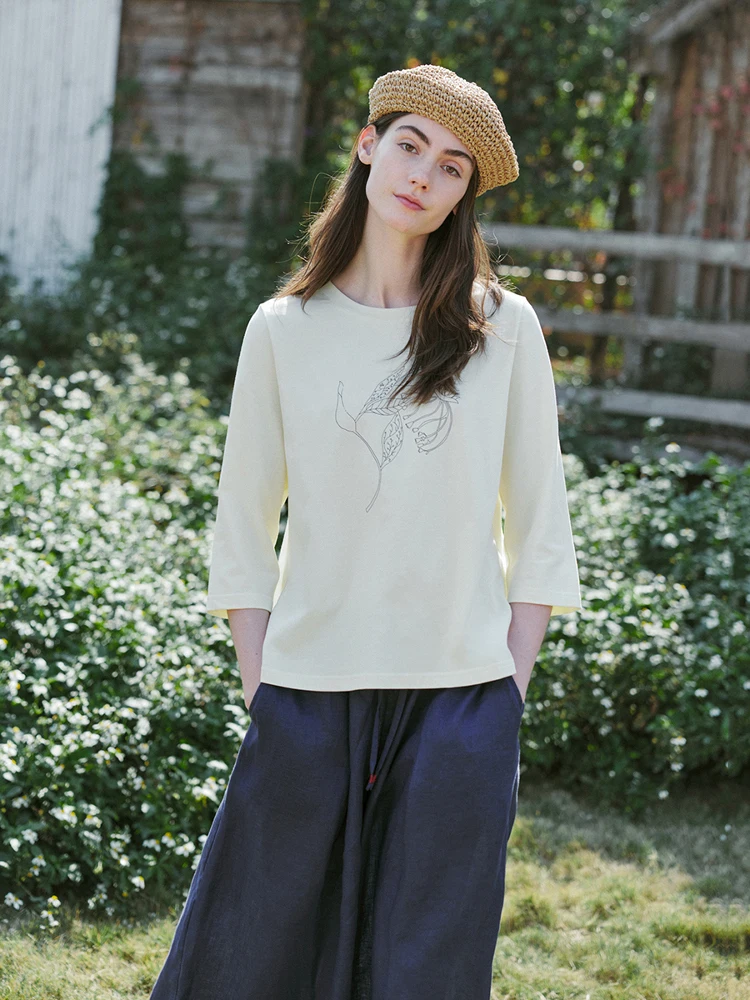 Весенне-летняя женская футболка из смесового хлопка и вискозы с коротким рукавом, с растительным принтом, желтая, повседневная, свободного кроя, влагоотводящая, антибактериальная.
Весенне-летняя женская футболка из смесового хлопка и вискозы с коротким рукавом, с растительным принтом, желтая, повседневная, свободного кроя, влагоотводящая, антибактериальная.