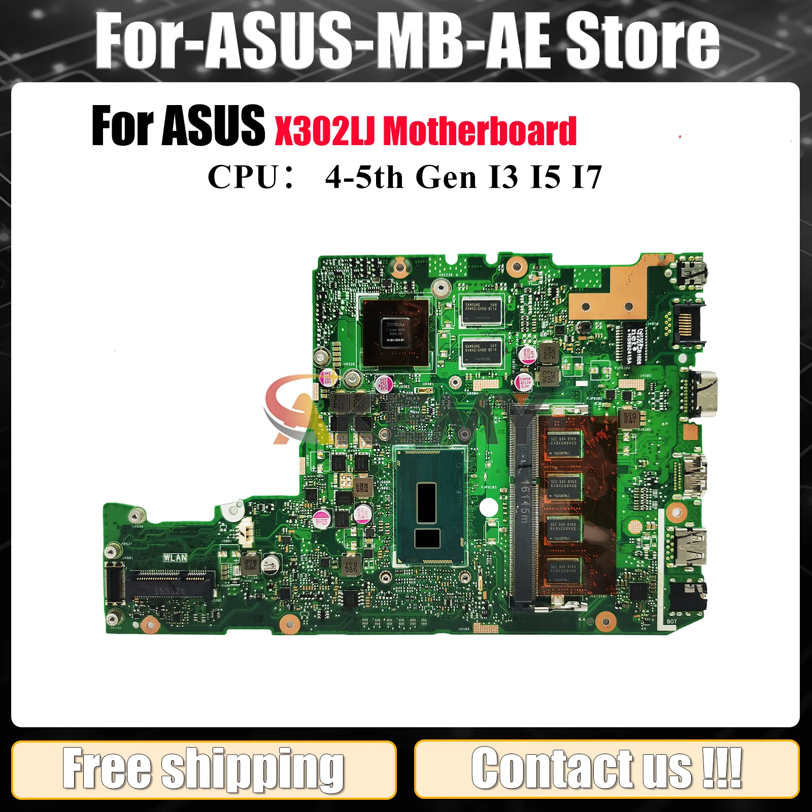 X302LJ Laptop Motherboard For ASUS VivoBook X302LJ X302L Notebook Mainboard With I3 I5 I7 CPU 100% tests OK fast shipping stk
X302LJ Laptop Motherboard For ASUS VivoBook X302LJ X302L Notebook Mainboard With I3 I5 I7 CPU 100% tests OK fast shipping stk