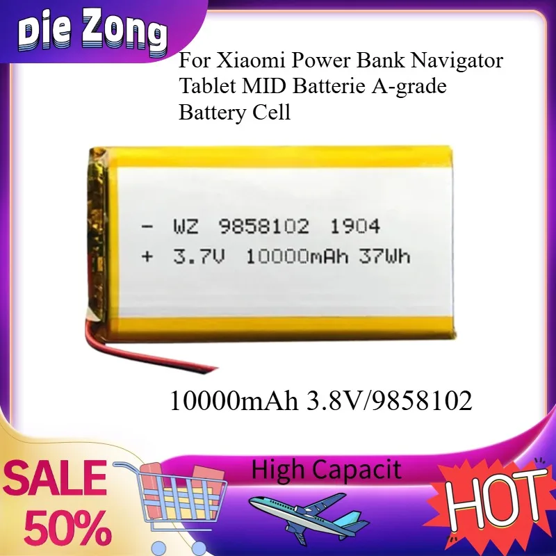 New 9858102 Li Polymer Lithium Battery 10000mAh 3.8V for Xiaomi Power Bank Navigator Tablet MID Batterie A-grade Battery Cell
New 9858102 Li Polymer Lithium Battery 10000mAh 3.8V for Xiaomi Power Bank Navigator Tablet MID Batterie A-grade Battery Cell