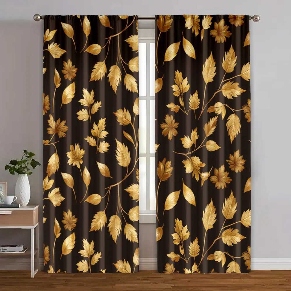 2pcs, Curtains Roller Blinds Boho black Gold Leaf Polyester Woven (without rod) Versatile All Use for Living Room, Bedroom,
2pcs, Curtains Roller Blinds Boho black Gold Leaf Polyester Woven (without rod) Versatile All Use for Living Room, Bedroom,
