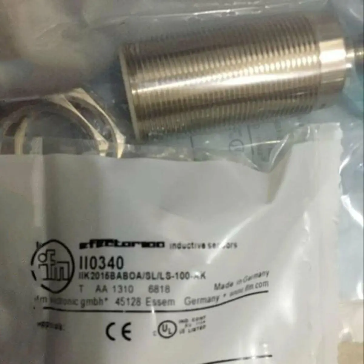 Inductive sensor II0340 IIK2015BABOA/SL/LS-100-AK
Inductive sensor II0340 IIK2015BABOA/SL/LS-100-AK