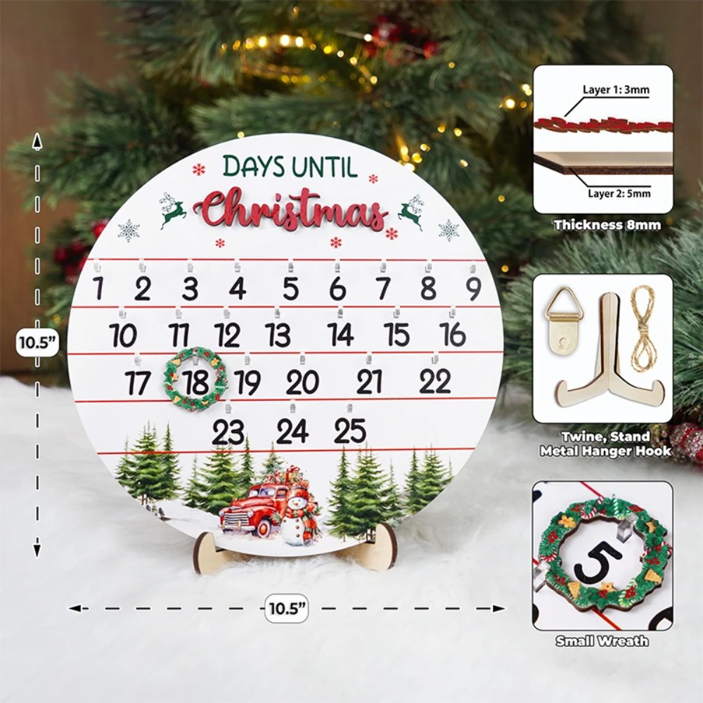 New Household Daily-use Wooden Handicrafts Festival Decorations Christmas Countdown Decorative Circular Countdown Ornaments
New Household Daily-use Wooden Handicrafts Festival Decorations Christmas Countdown Decorative Circular Countdown Ornaments