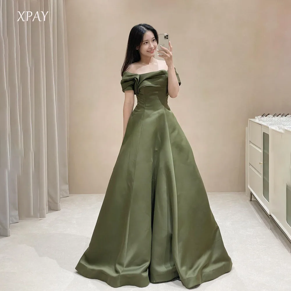 XPAY Elegant Off the Shoulder Dark Green Korea Evening Dresses A-line Customised Photo shoot Satin Floor Length Wedding Dress
XPAY Elegant Off the Shoulder Dark Green Korea Evening Dresses A-line Customised Photo shoot Satin Floor Length Wedding Dress