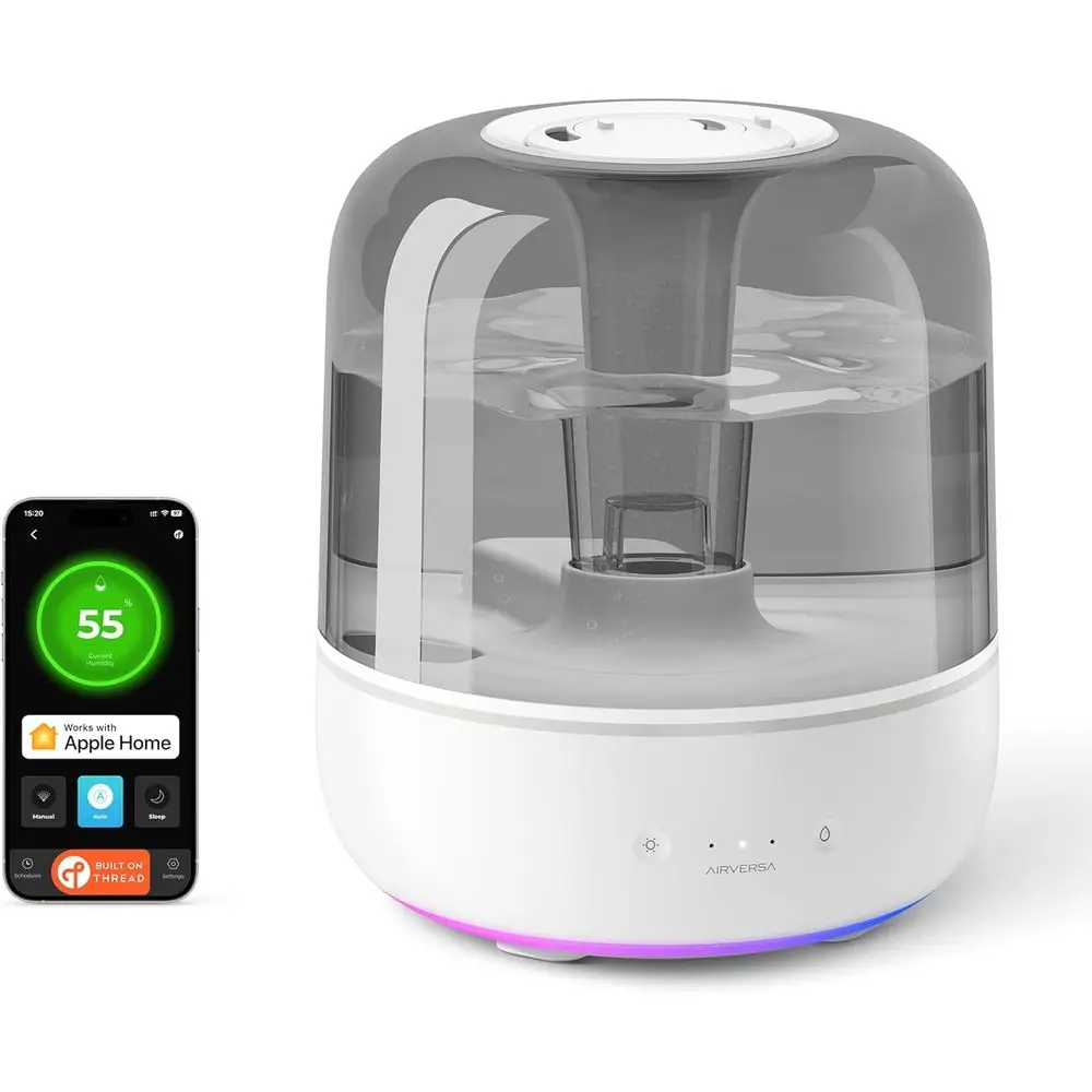 Large Room Smart Humidifier with 5.5L Cool Mist, App/Voice Control, and Dazzling Lighting Effects, Pebble Grey
Large Room Smart Humidifier with 5.5L Cool Mist, App/Voice Control, and Dazzling Lighting Effects, Pebble Grey