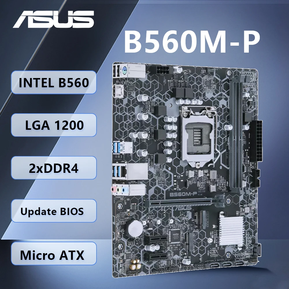 ASUS B560M-P motherboard B560 cpu compatible i5-12400F/12600K i3-12100F i7-12700 i3-10100 memoria ram ddr4 USB 2.0 M.2 Micro ATX
ASUS B560M-P motherboard B560 cpu compatible i5-12400F/12600K i3-12100F i7-12700 i3-10100 memoria ram ddr4 USB 2.0 M.2 Micro ATX