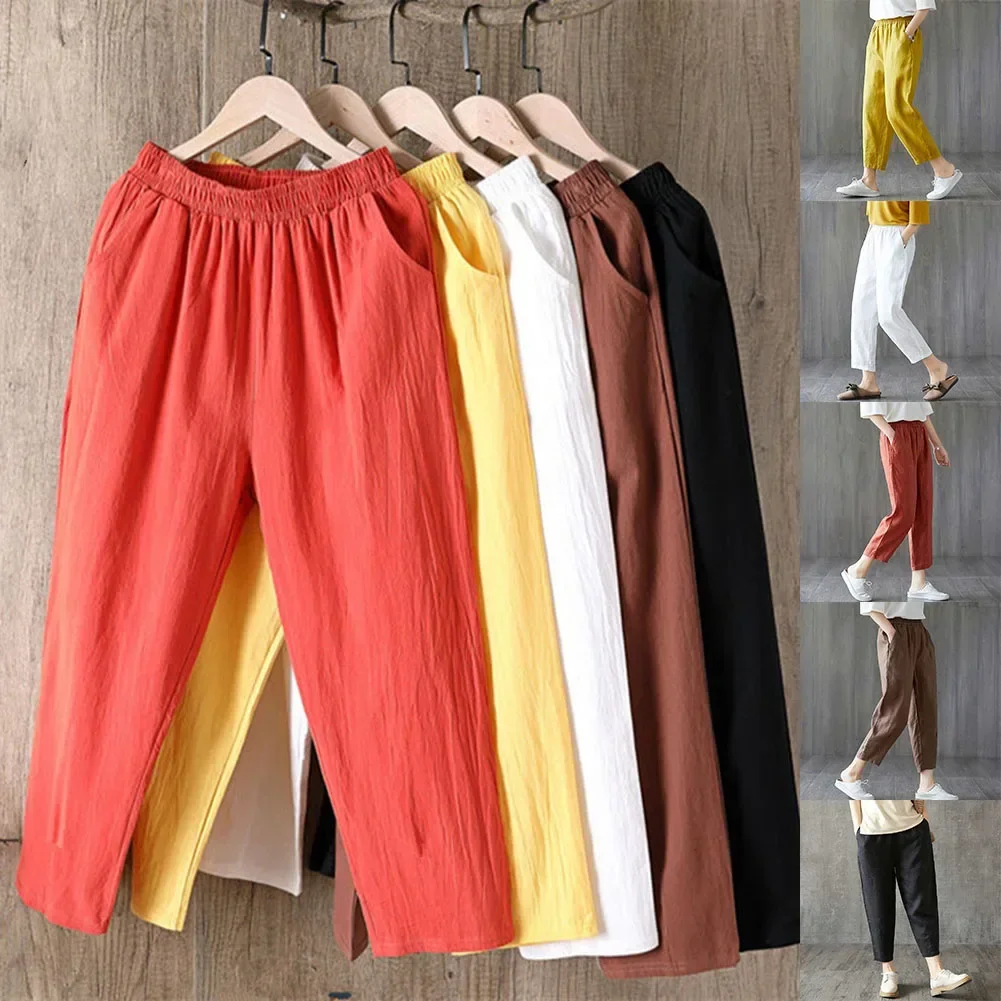 Women's 2025 New Cotton Linen Loose Capris Elastic Waist Pants Summer Comfortable Fashion Solid Color Capris L-4XL
Women's 2025 New Cotton Linen Loose Capris Elastic Waist Pants Summer Comfortable Fashion Solid Color Capris L-4XL