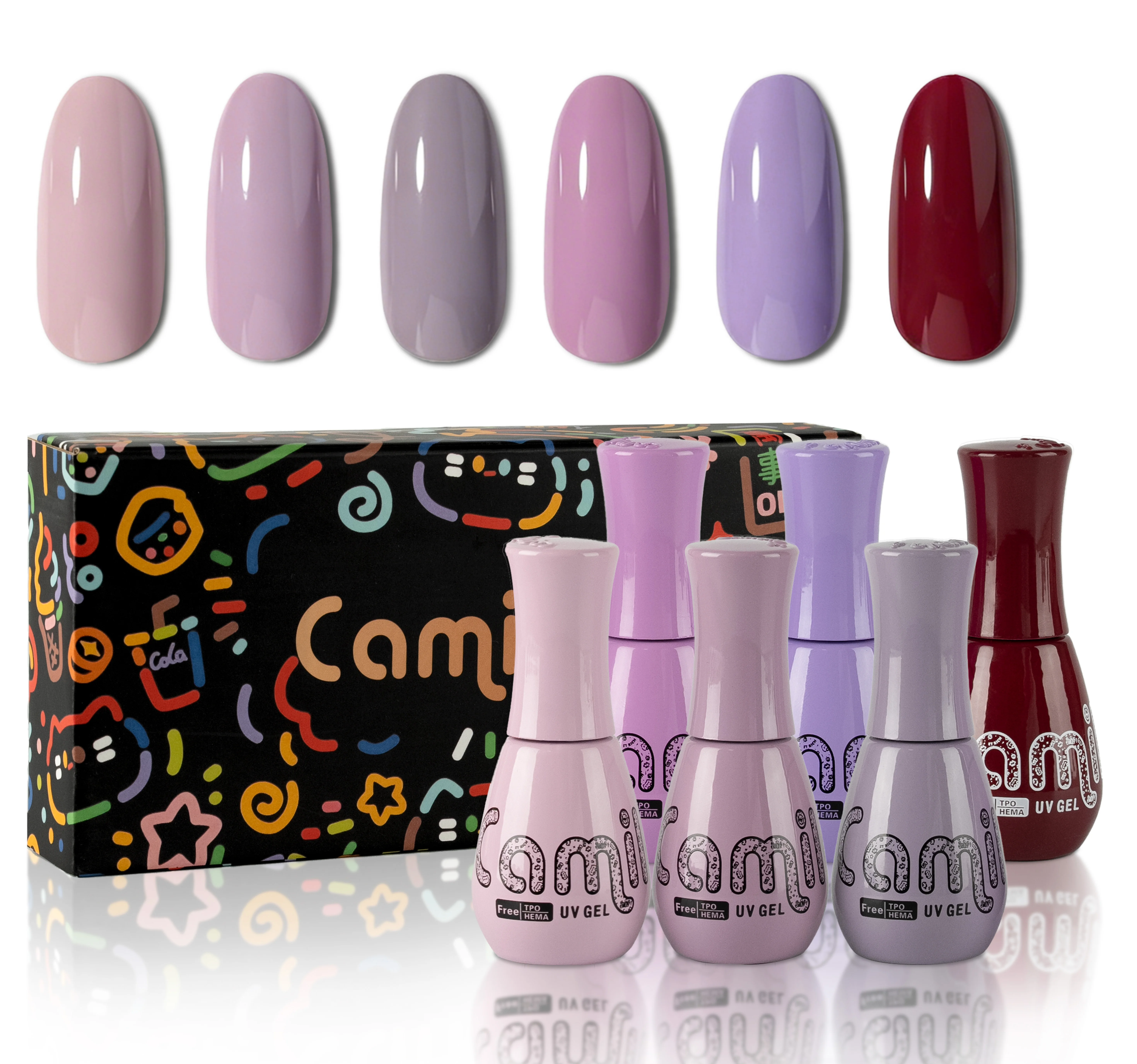 Camila¿ 6 Colors Gel Nail Polish Set - Pink Purple Wine Series HEMA&TPO Free UV Gel Nail Semi Permanent Nail Art Varnish Kit
Camila¿ 6 Colors Gel Nail Polish Set - Pink Purple Wine Series HEMA&TPO Free UV Gel Nail Semi Permanent Nail Art Varnish Kit