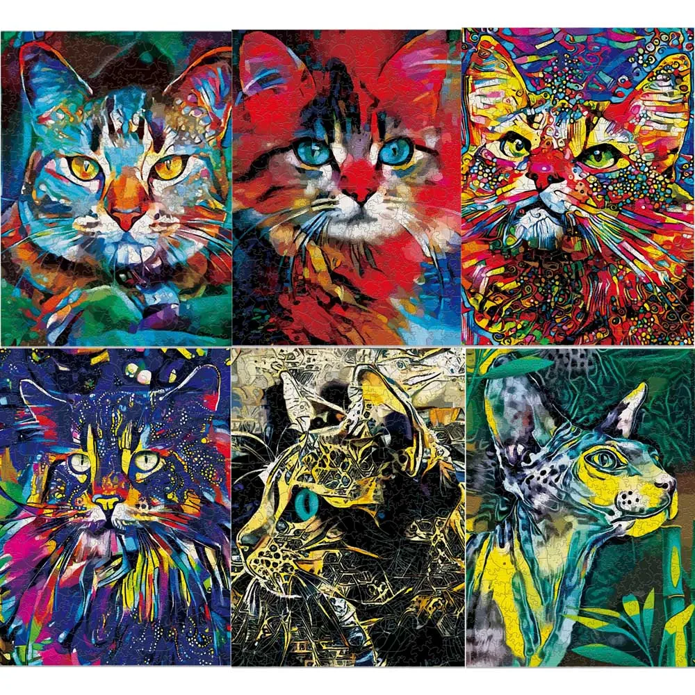 Interesting Cat Wooden Animal Jigsaws Games Brain Twister Holiday Gifts Rectangle Wood Puzzle Kids Adults High-quality DIY Toys 
Interesting Cat Wooden Animal Jigsaws Games Brain Twister Holiday Gifts Rectangle Wood Puzzle Kids Adults High-quality DIY Toys