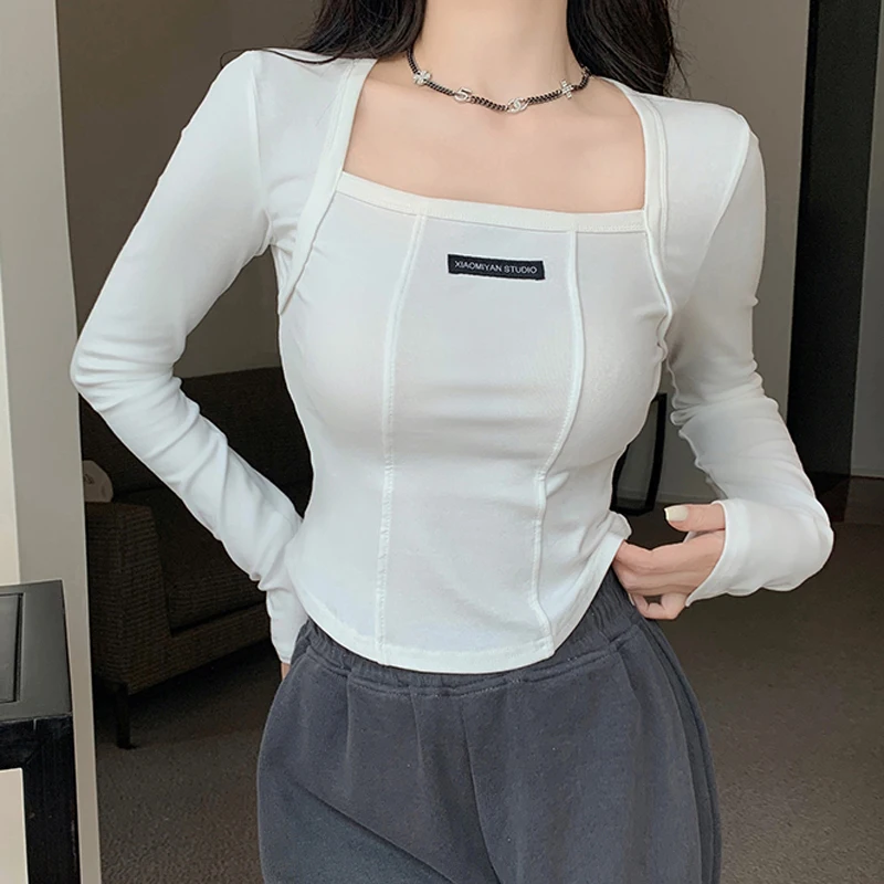 2023 New Women Spicy Girls Square Neck Collar Long Sleeve T-shirt Short Top Trendy Bottom Shirt
2023 New Women Spicy Girls Square Neck Collar Long Sleeve T-shirt Short Top Trendy Bottom Shirt