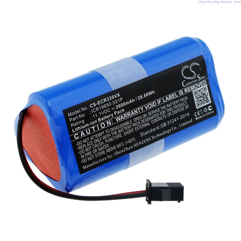 11.1V 2600mAh Vacuum Cleaner Battery ICR18650 3S1P for Dora CR331 CR332 CEN331 CEN332, For Ecovacs/Dora CEN330 CR330 CR333 +TOOL
11.1V 2600mAh Vacuum Cleaner Battery ICR18650 3S1P for Dora CR331 CR332 CEN331 CEN332, For Ecovacs/Dora CEN330 CR330 CR333 +TOOL