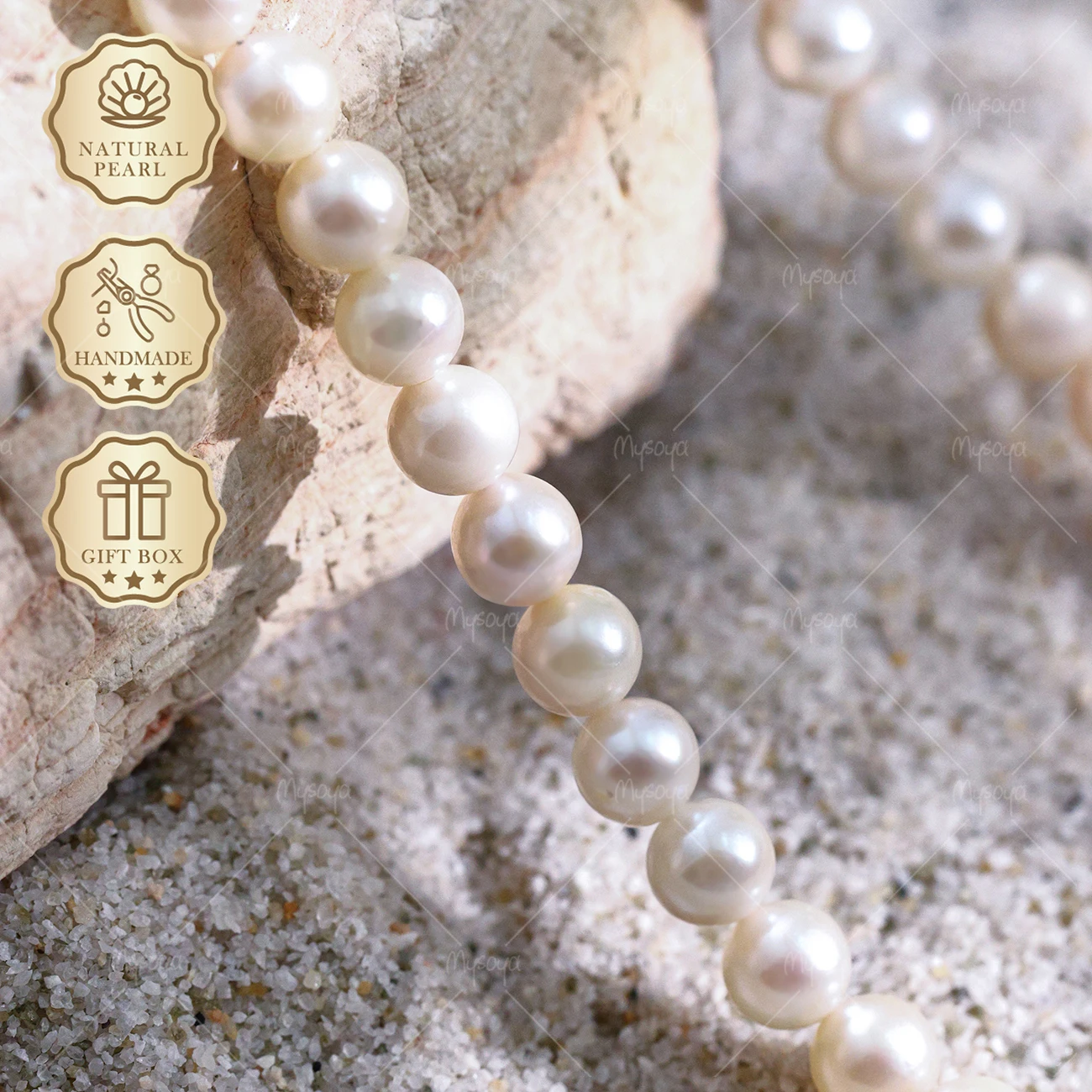 MYSOYA White Akoya Pearl Necklace 6-6.5mm Pea Clasp, Gift Box, Birthday & Mother's Day Gift S301
MYSOYA White Akoya Pearl Necklace 6-6.5mm Pea Clasp, Gift Box, Birthday & Mother's Day Gift S301