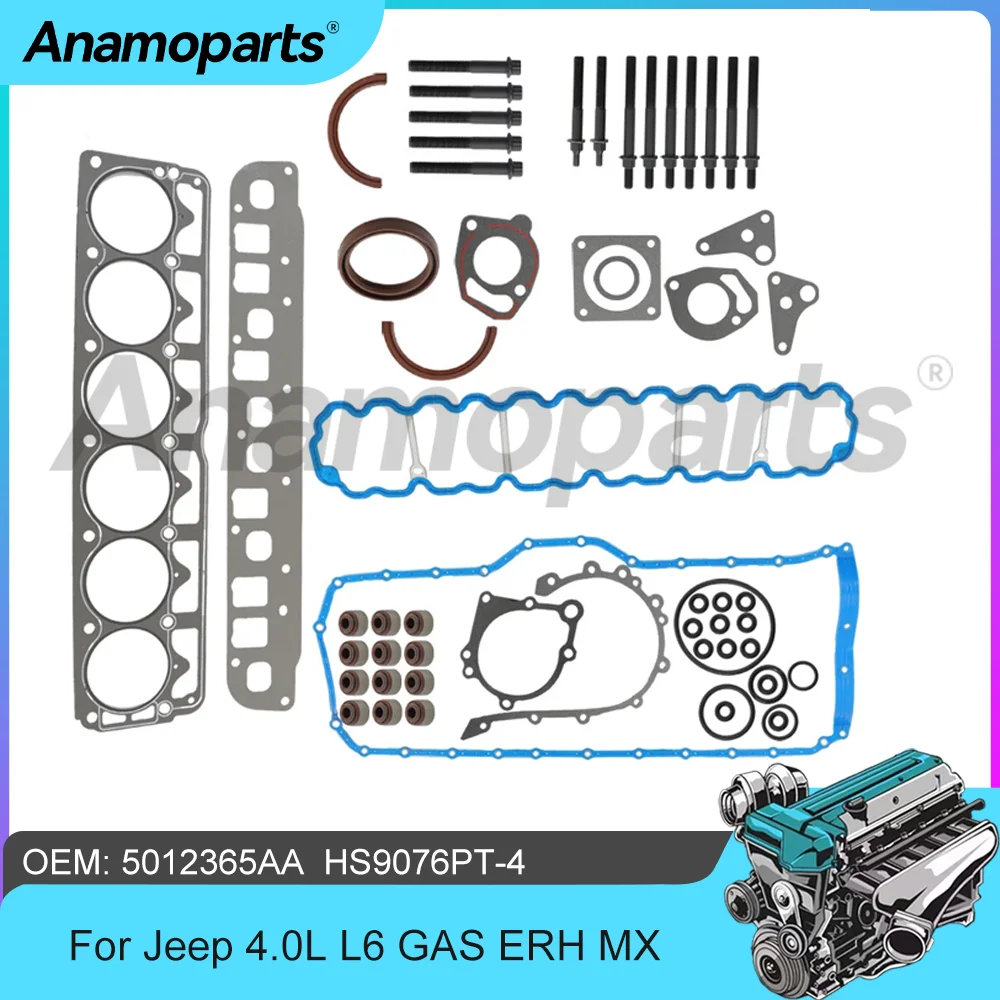 Engine Parts Full Gasket Bolts Set Fit ERH 4.0L L6 GAS For 2001-2003 Jeep TJ Grand Cherokee Wrangler 4.0 L T 5012365AA ES71102
Engine Parts Full Gasket Bolts Set Fit ERH 4.0L L6 GAS For 2001-2003 Jeep TJ Grand Cherokee Wrangler 4.0 L T 5012365AA ES71102